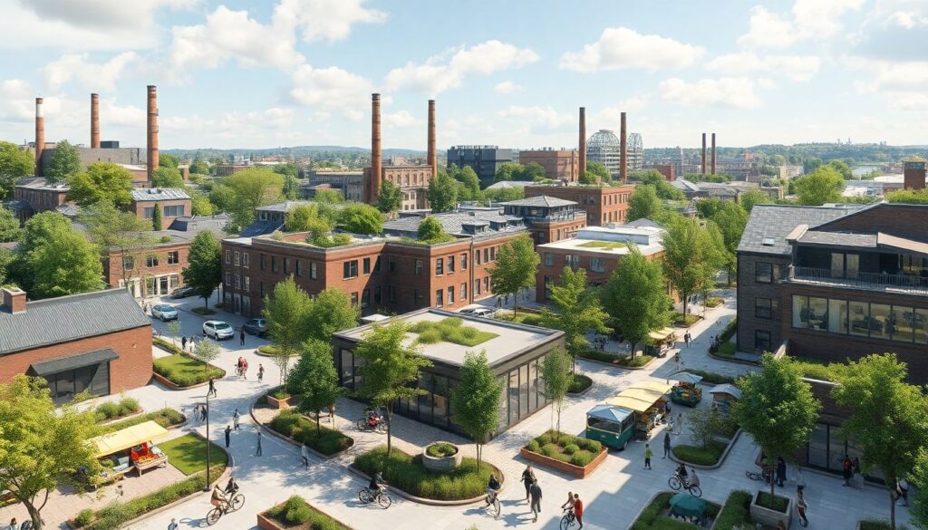 Перепланировка промзон под зелёные города будущего - иллюстрация