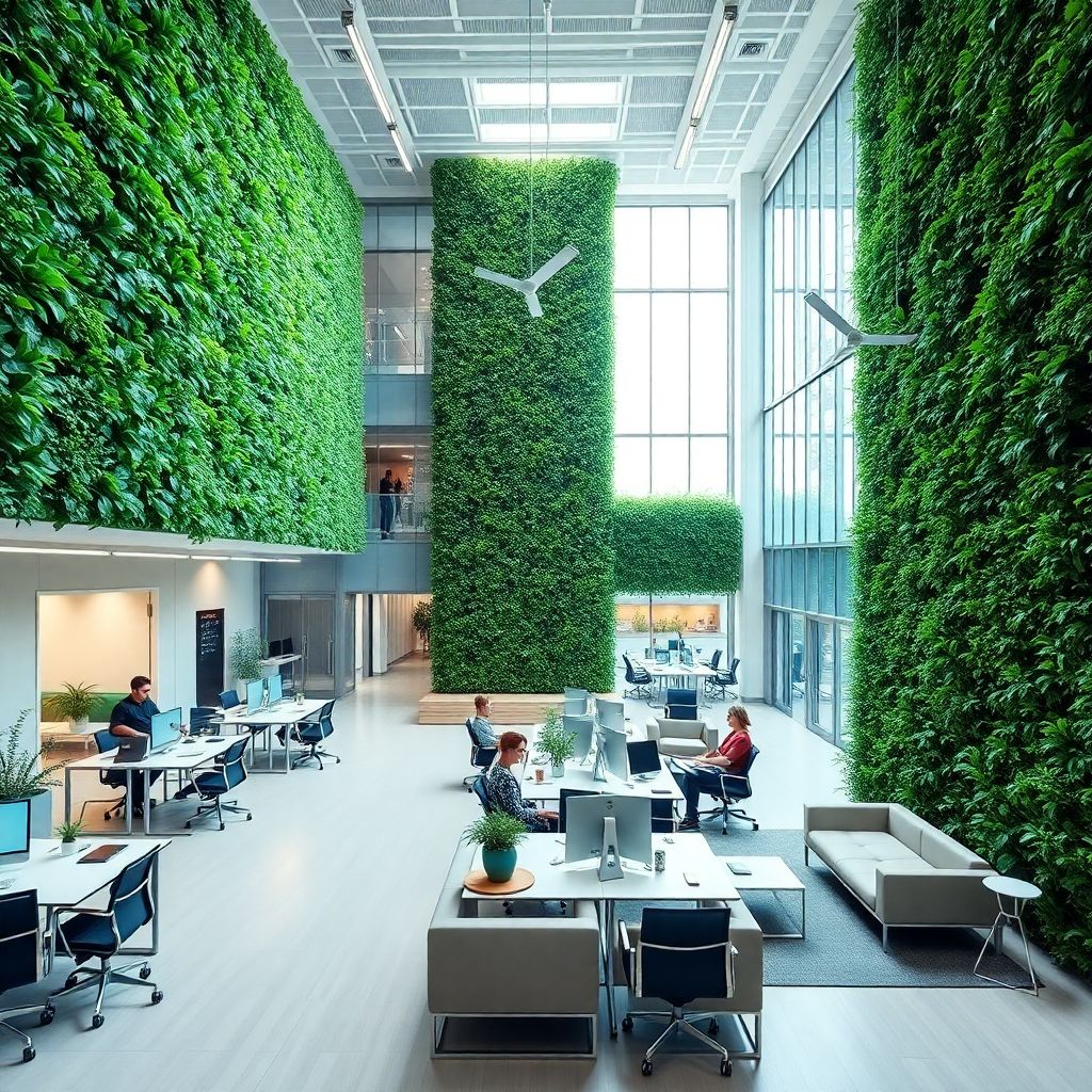 Вертикальные сады в офисных зданиях: дизайн, преимущества и ключевые вызовы