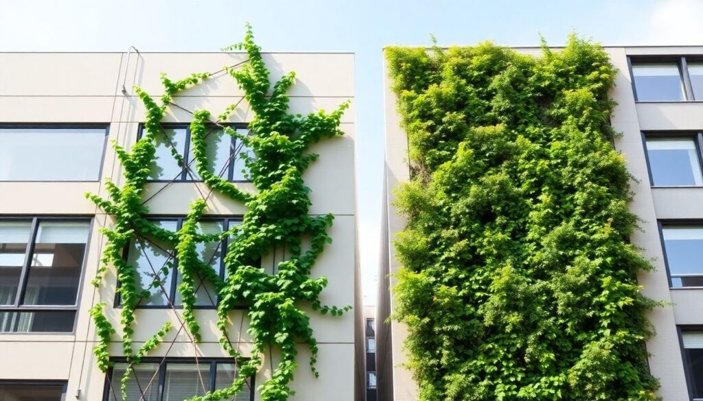 Зелёные фасады и их влияние на микроклимат города - иллюстрация